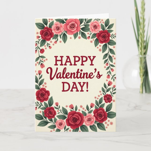 Carte Saint-Valentin Rose (Devant)