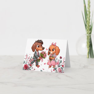 Carte Saint-Valentin Rose Dachshund