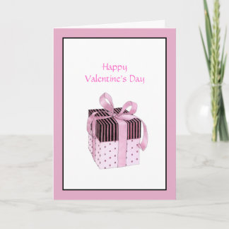 Carte Saint-Valentin rose et noir