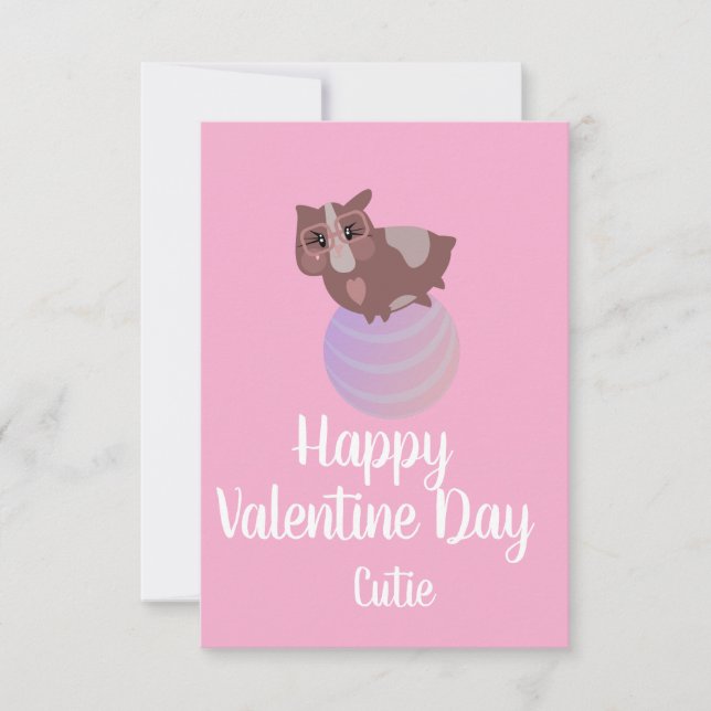Carte Saint-Valentin Rose Mignon Hamster  (Devant)