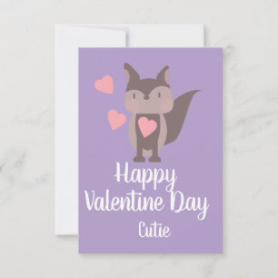 Carte Saint-Valentin Rose Mignon renard