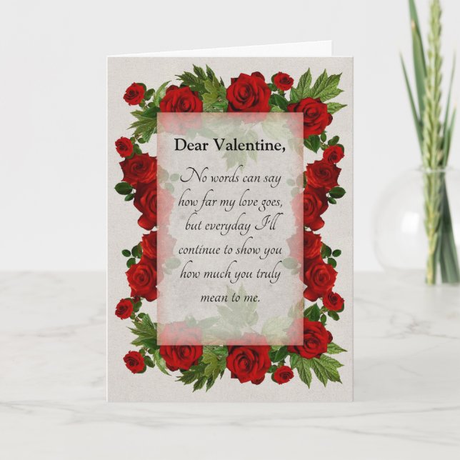 Carte Saint-Valentin Roses Mariage Anniversaire Ro (Devant)