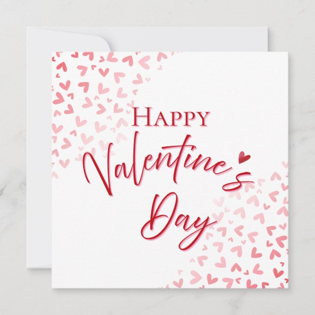 Carte Saint-Valentin Rouge Personnalisé avec Nom et Mess (Devant)
