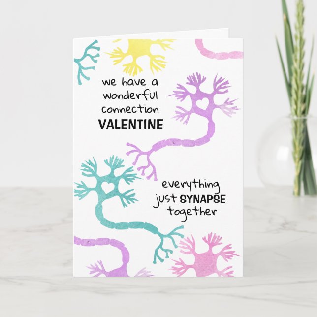 Carte Saint-Valentin Science Neurone Biologie Prof Geek (Devant)