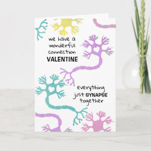 Carte Saint-Valentin Science Neurone Biologie Prof Geek