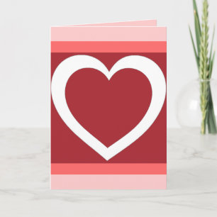 Carte Saint Valentin simple coeur rouge blanc rose