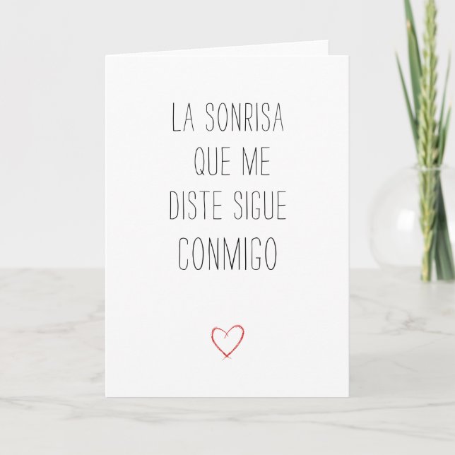 Carte Saint Valentin simple en espagnol (Devant)