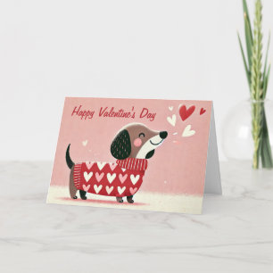 Carte Saint-Valentin teckel Amour