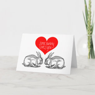Carte Saint Valentin : "Un lapin vous aime."
