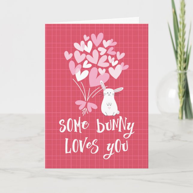 Carte Saint Valentin - Un lapin vous aime (Devant)