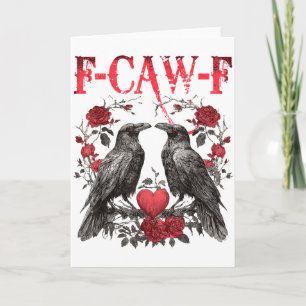 Carte Saint Valentin Vintage Raven Rose Cœur Amour Heure