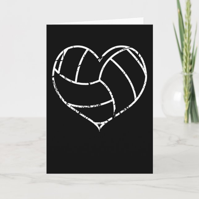 Carte Saint-Valentin volleyball cœur grunge hommes femme (Devant)