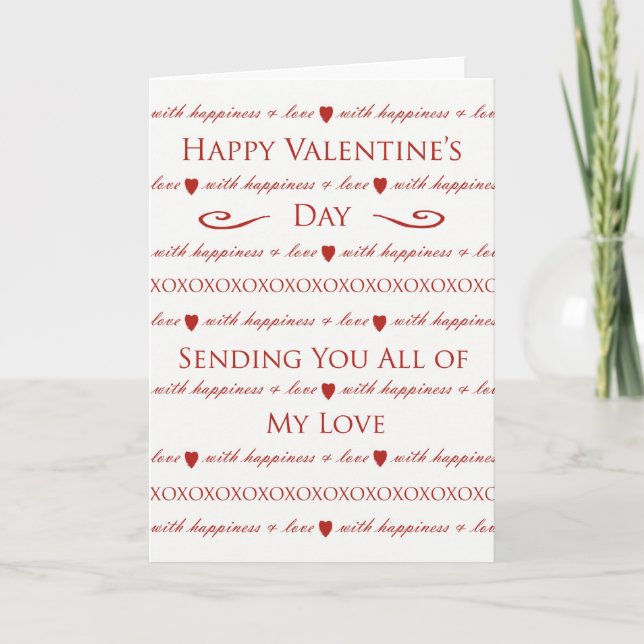 Carte Saint Valentin, Vous envoyer tout mon amour (Devant)