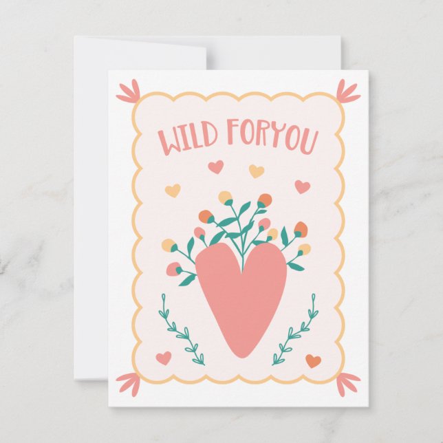 Carte Saint Valentin "Wild For You" (Devant)