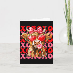 Carte Saint-Valentin Xoxo Vache Highland Mignonne Coquet