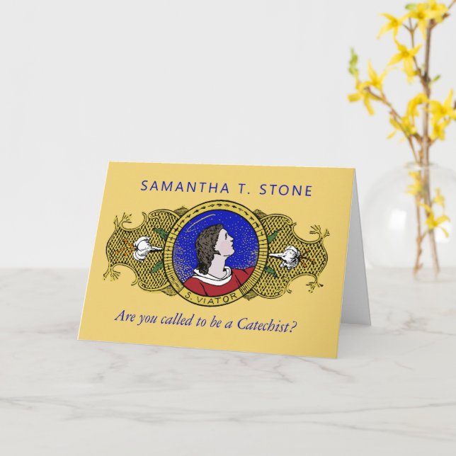 Carte Saint Viator de Lyon le Catéchiste (LD 001) (Fleur jaune)