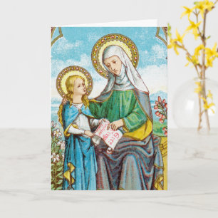 Carte Sainte-Anne néogothique et Marie jeune (SAU 29)