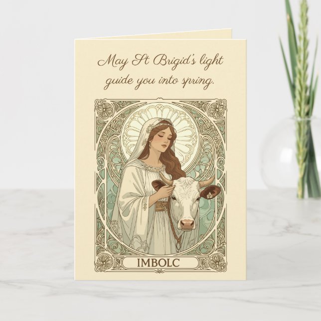 Carte Sainte Brigitte Patronne de l'Irlande Imbolc (Devant)