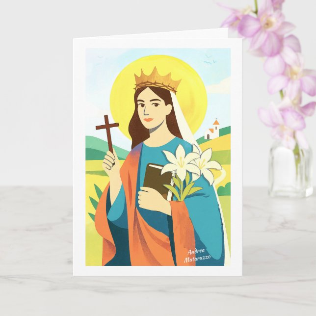 Carte Sainte Catherine de Sienne  (Orchidée)