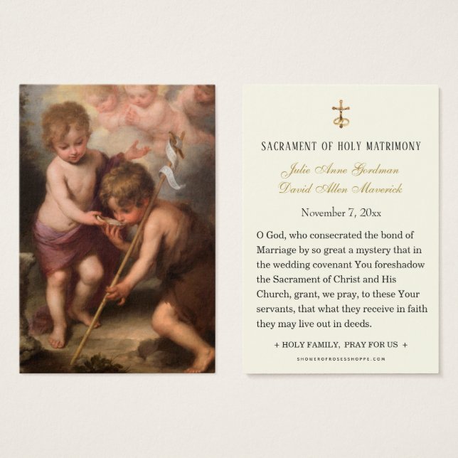 Carte Sainte Catholique de Jean-Baptiste pour mari (Devant & derrière)