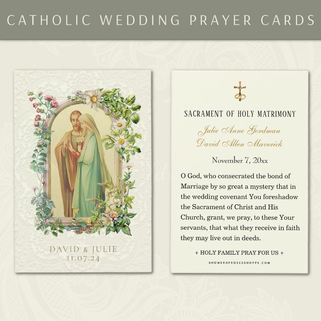 Carte Sainte Catholique de Mariage Florale Marie & (Créateur téléchargé)