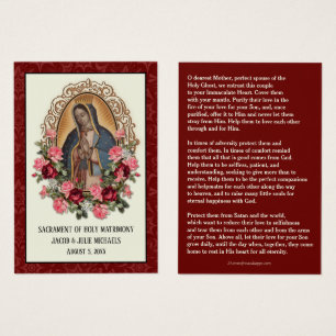 Carte Sainte Catholique Faveur de Mariage Guadalup