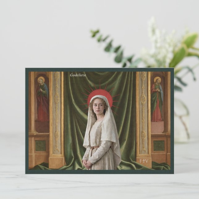 Carte Sainte Catholique | Sainte Godelieve de Gist (Debout devant)