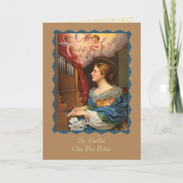 Carte Sainte Cécile Patronne des musiciens (Devant)
