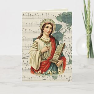 Carte Sainte Cecilia Patronesse des Musiciens Religieux