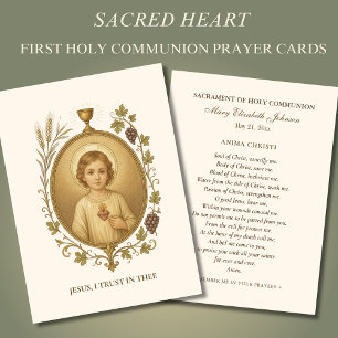 Carte Sainte Communion Coeur de Jésus Souvenir