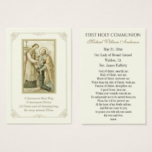 Carte Sainte Communion Garçon Catholique de Rememb