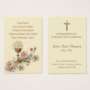 Carte Sainte Communion Solennelle Chalice Souvenir