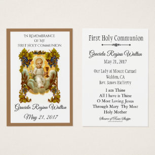 Carte Sainte Communion solennelle Jésus