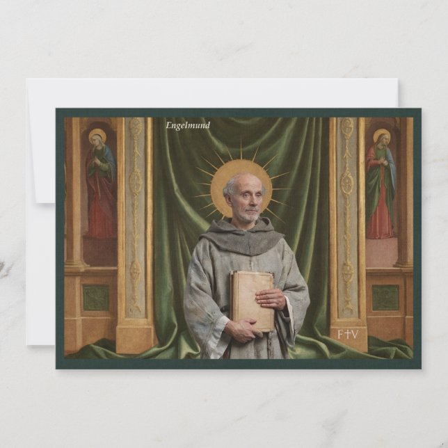 Carte Sainte d'Art Catholique | Saint Engelmund de (Devant)