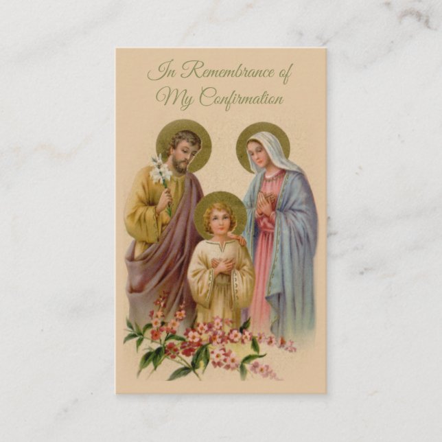 Carte sainte de confirmation sainte de famille de (Devant)