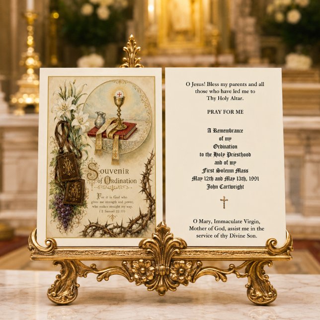 Carte Sainte de l'anniversaire d'ordination d'un p (Créateur téléchargé)