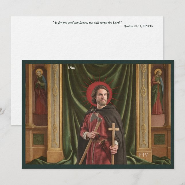 Carte Sainte de l'Art Catholique | Saint Olaf de N (Devant / Derrière)