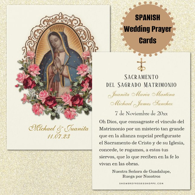 Carte Sainte de Mariage Catholique Espagnole Guada (Créateur téléchargé)