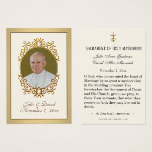 Carte Sainte de Mariage Élégante en Or St. Jean Pa