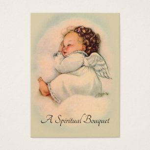 Carte sainte de prière de bouquet spirituel d'ang