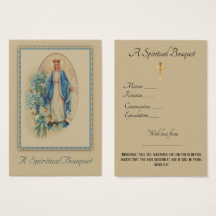 Carte sainte de prière de bouquet spirituel de