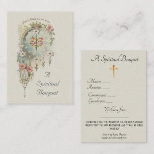 Carte sainte de prière de bouquet spirituel de