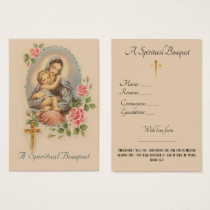 Carte sainte de prière de bouquet spirituel de