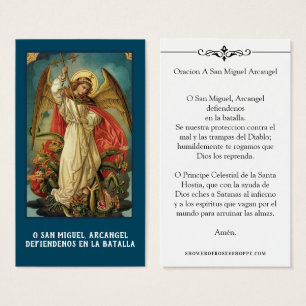 Carte sainte de prière de St Michael d'Espagnol