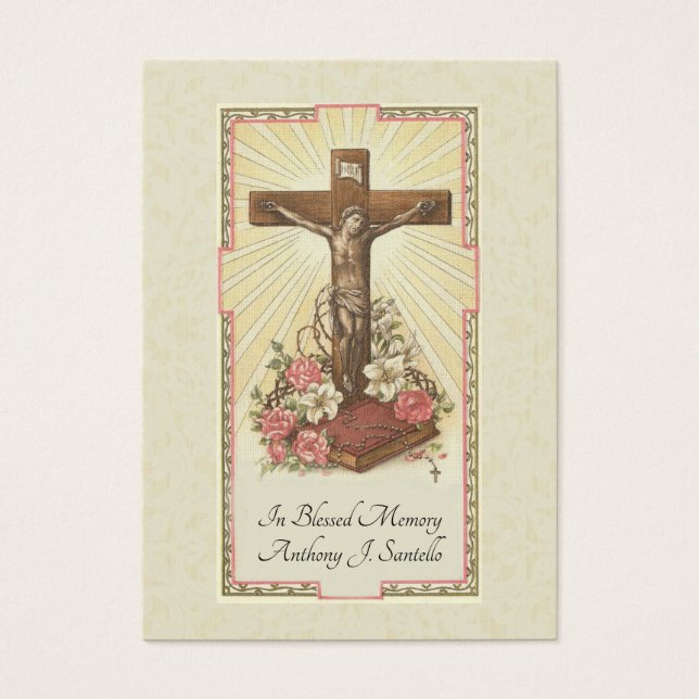 Carte Sainte de prière funéraire catholique mémori (Devant)