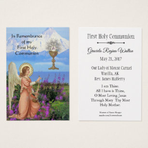 Carte Sainte de Souvenir pour Première Sainte Comm