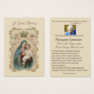 Carte Sainte du Mémorial funéraire catholique Vier