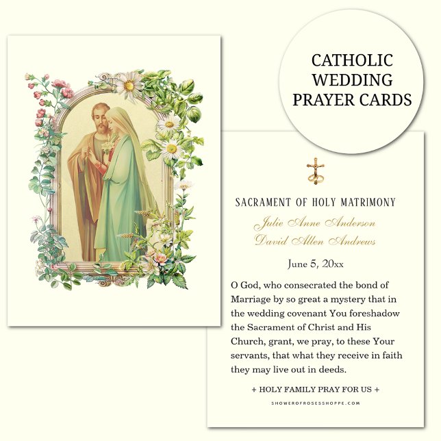 Carte Sainte Élégante Catholique de Mariage de Mar (Créateur téléchargé)