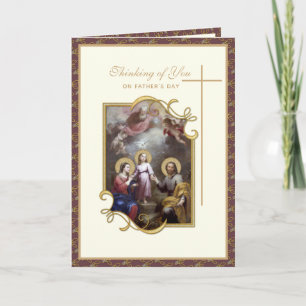 Carte Sainte Famille Fête des pères Catholique Religieux