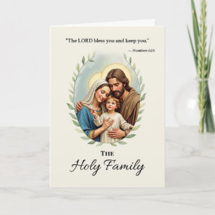 Carte Sainte Famille Paix et Bénédictions de Dieu Écritu